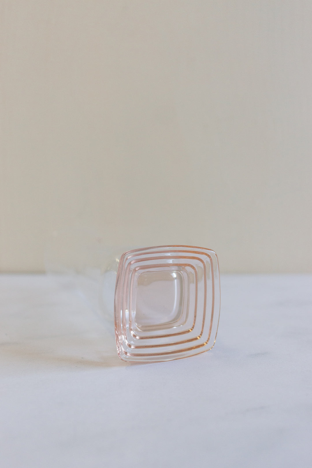 vintage italian pink crystal and glass vase