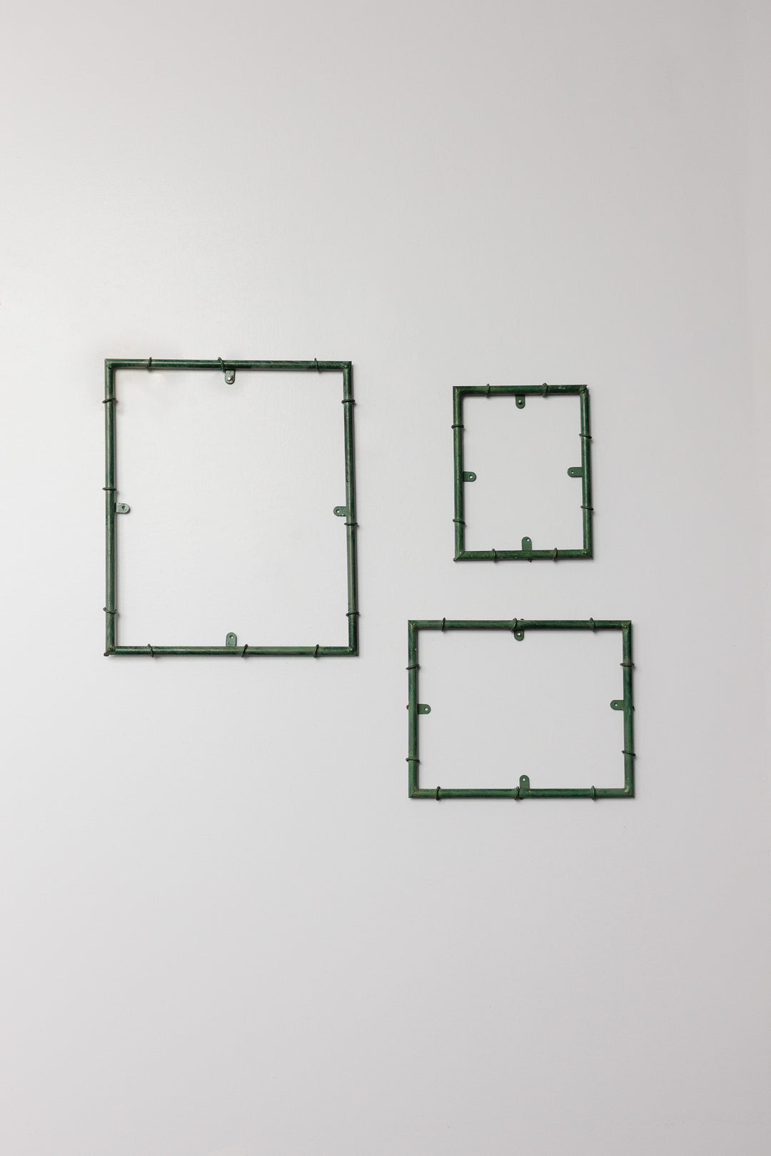 vintage french metal green painted photo frames