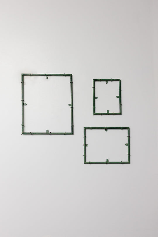 vintage french metal green painted photo frames