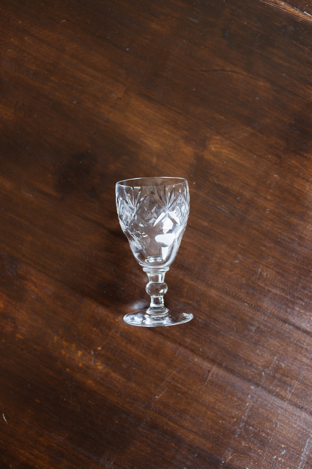 vintage royal doulton Georgian crystal cordial glasses, set of 4