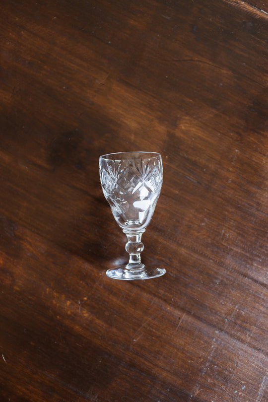 vintage royal doulton Georgian crystal cordial glasses, set of 4