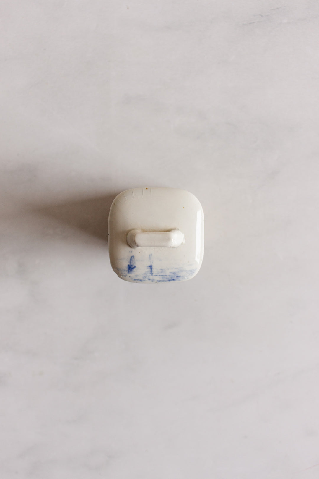 rare 19th century French Onnaing ironstone canisters, “Delft” pattern