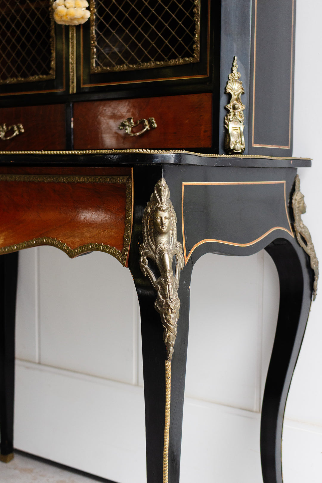 antique French Napoleon III period Bonheur du Jour writing table