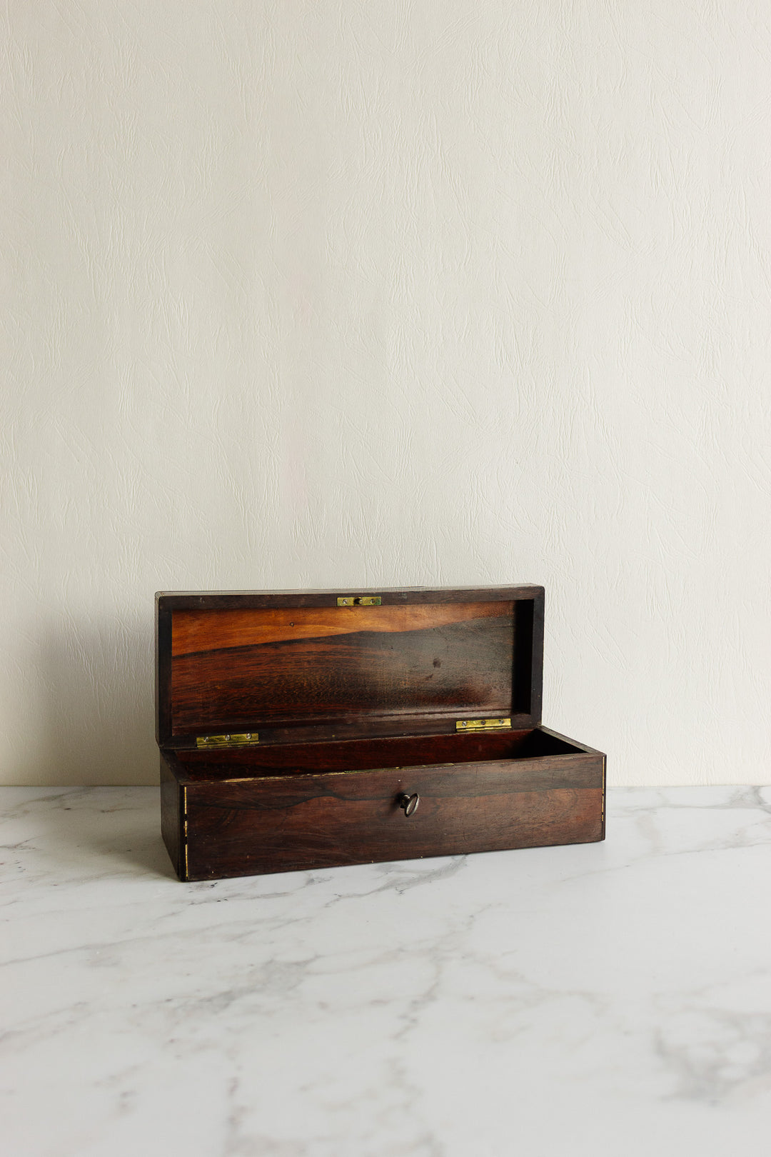 antique french wood and mother of pearl inlay "coffret à gants"