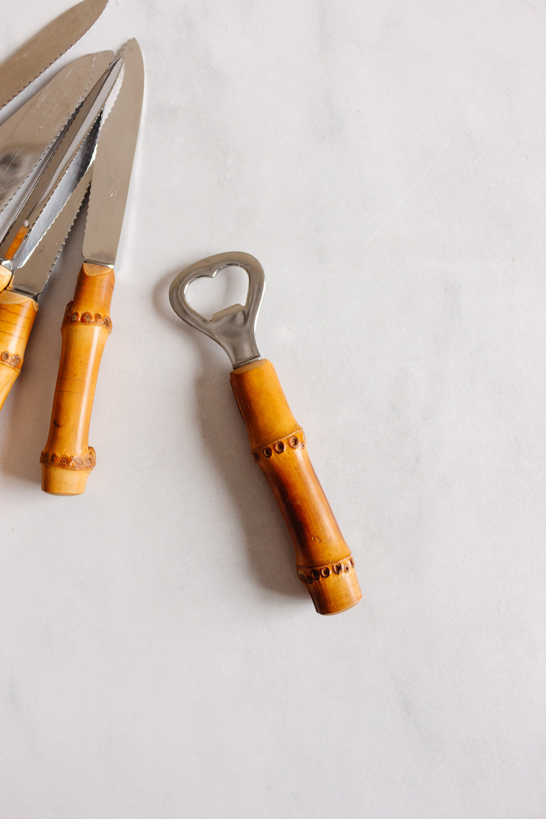 1960s French bamboo bottle opener