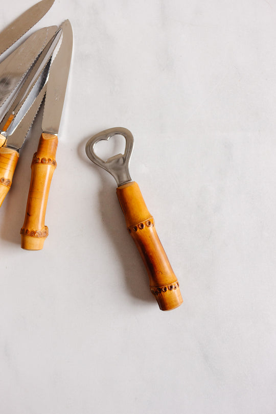 1960s French bamboo bottle opener