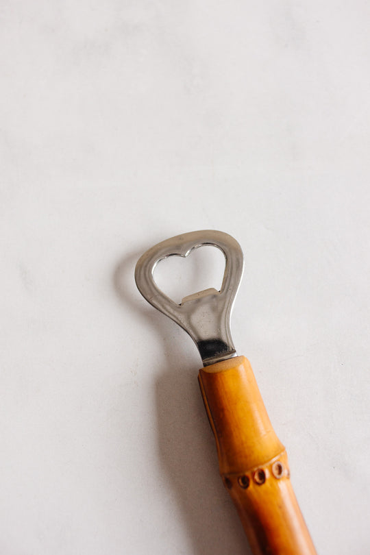 1960s French bamboo bottle opener