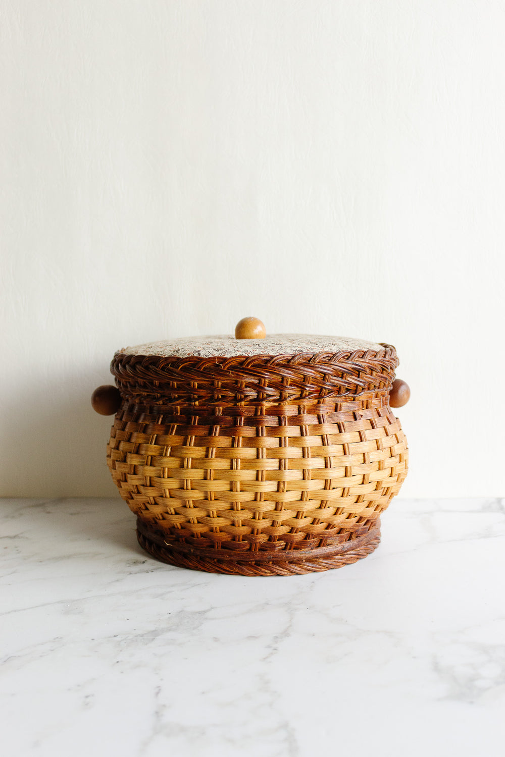 vintage German woven sewing basket