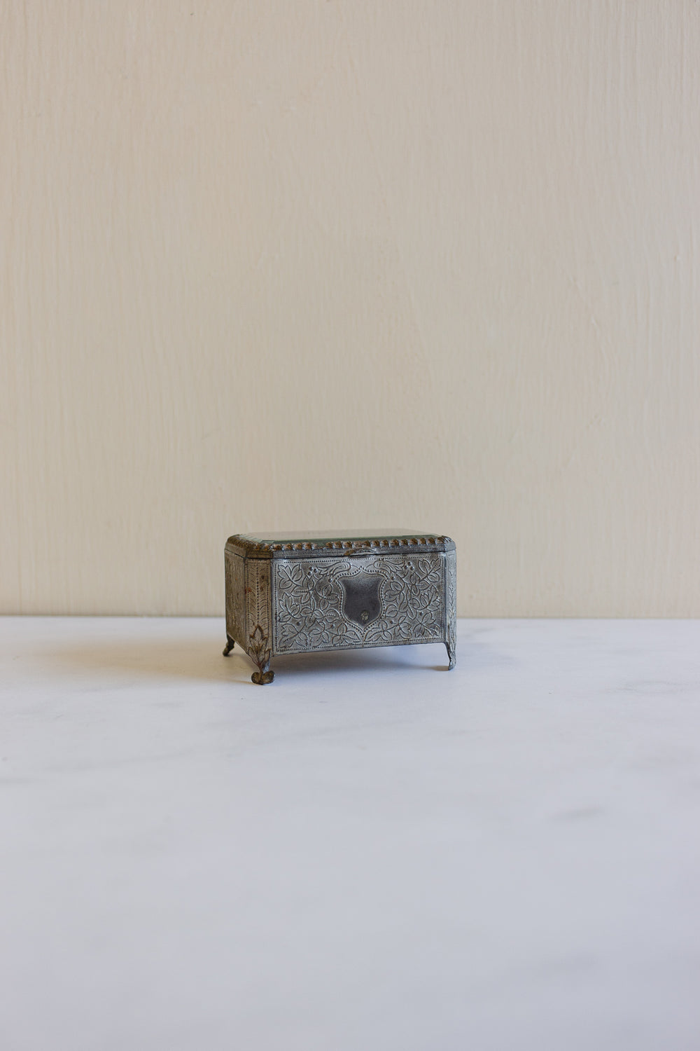 antique french embossed bijoux casket