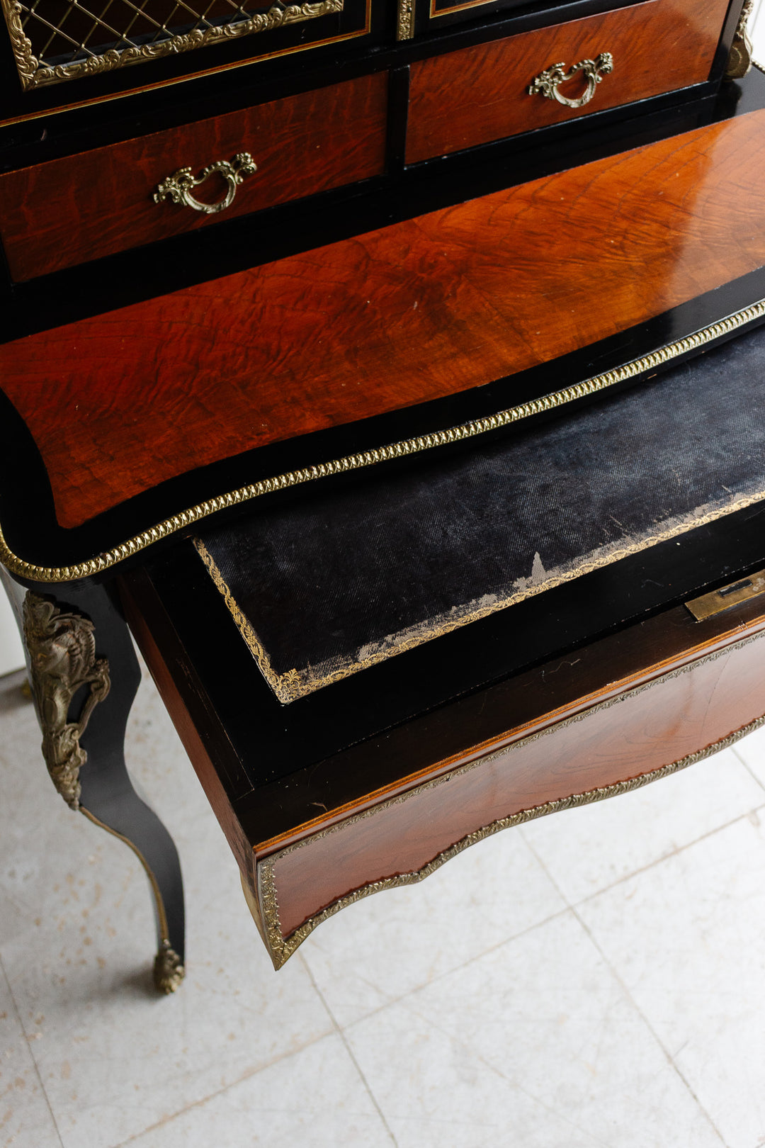 antique French Napoleon III period Bonheur du Jour writing table