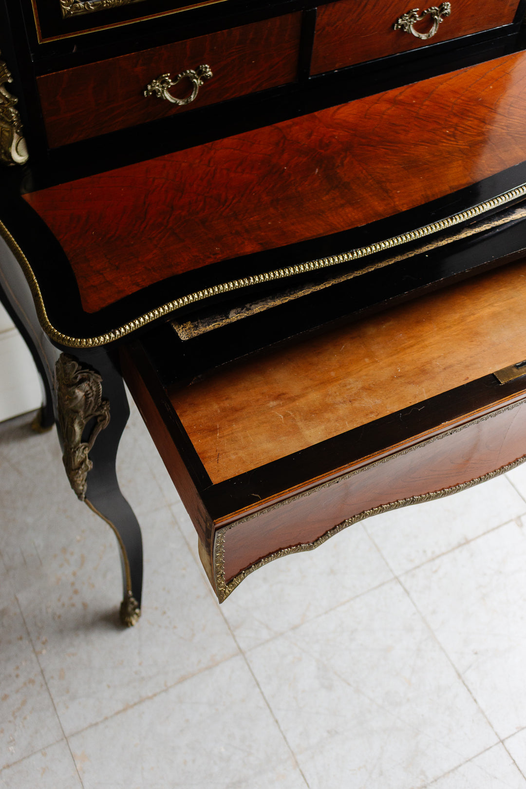 antique French Napoleon III period Bonheur du Jour writing table