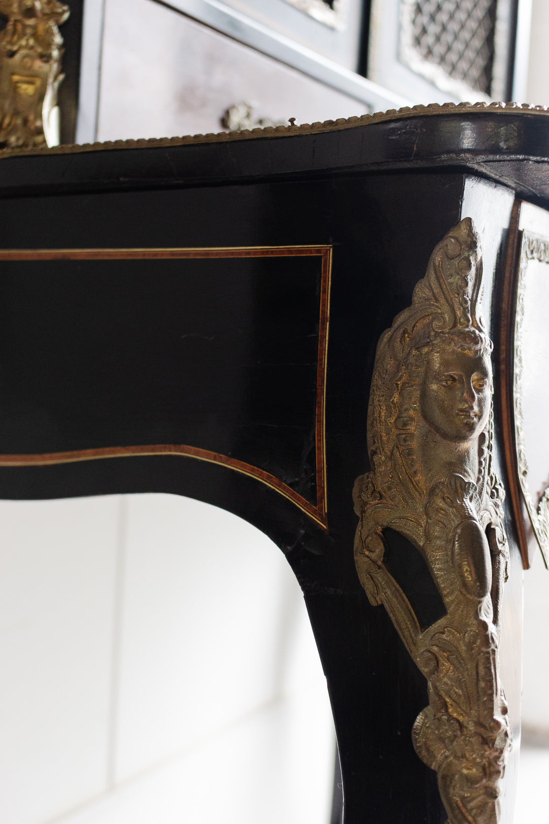 antique French Napoleon III period Bonheur du Jour writing table