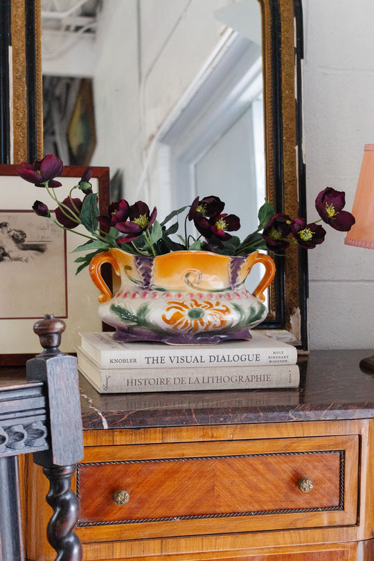 turn of the century french majolica jardinière
