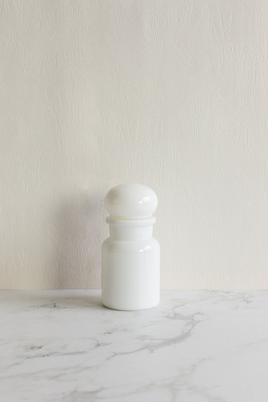 vintage belgian milk glass apothecary jar