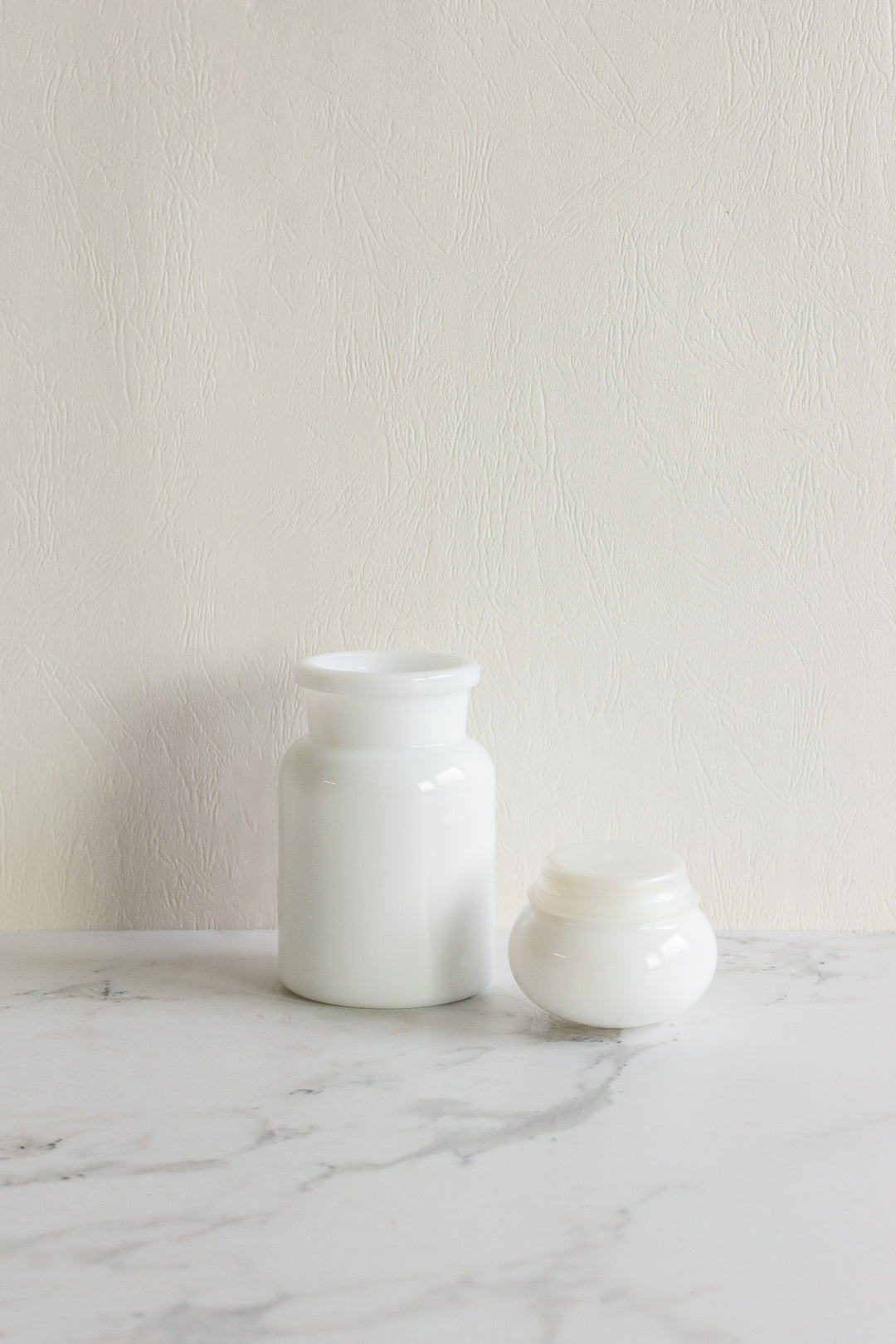 vintage belgian milk glass apothecary jar