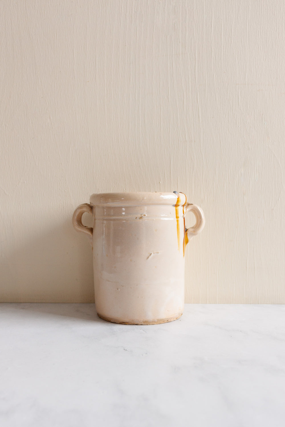 antique French studio pottery confit pot