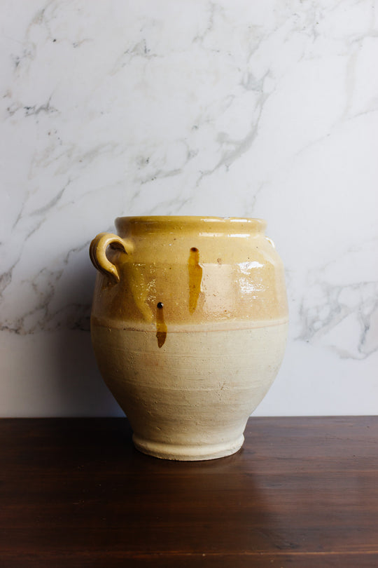 antique french large stoneware pot