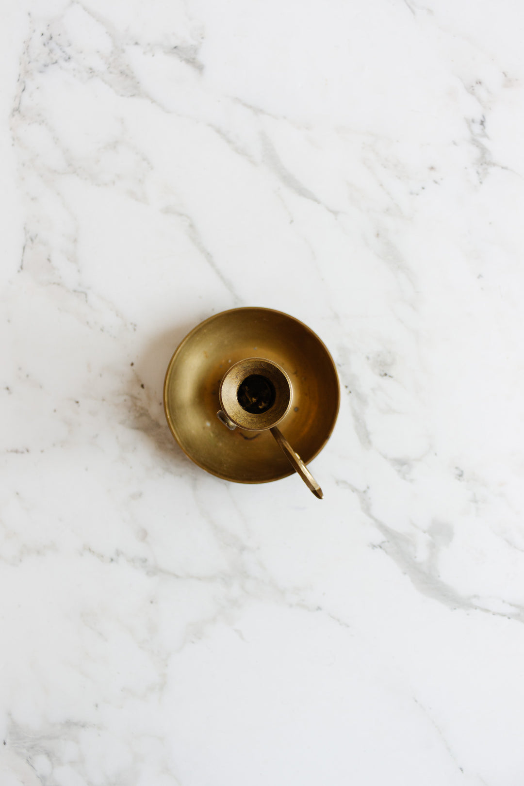antique french brass push up chamberstick