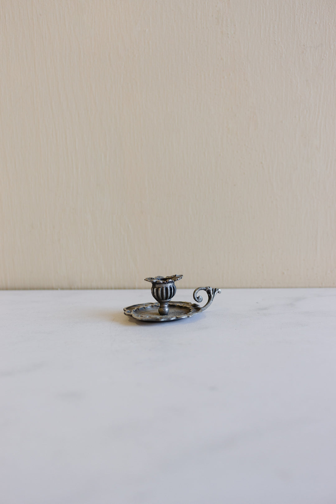 vintage italian miniature pewter chamberstick