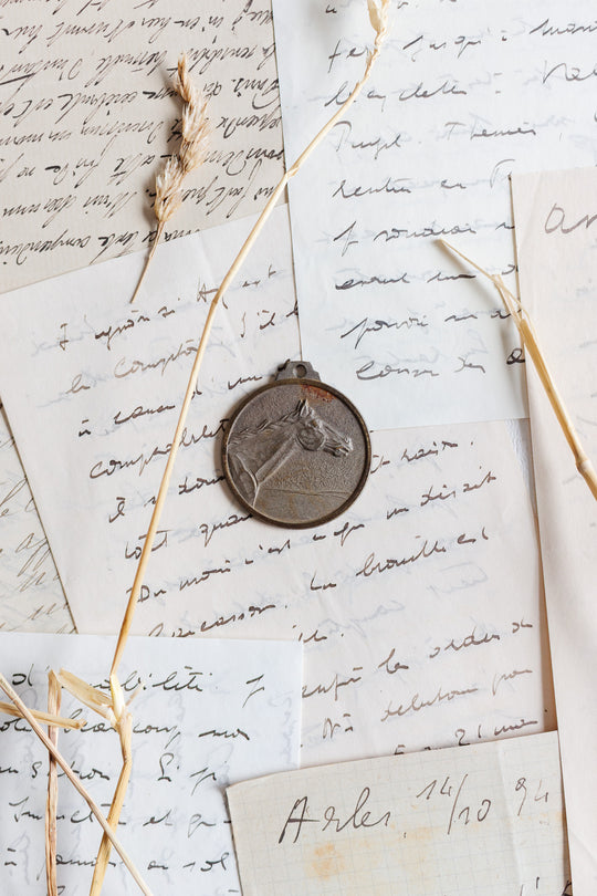 vintage french equestrian medal