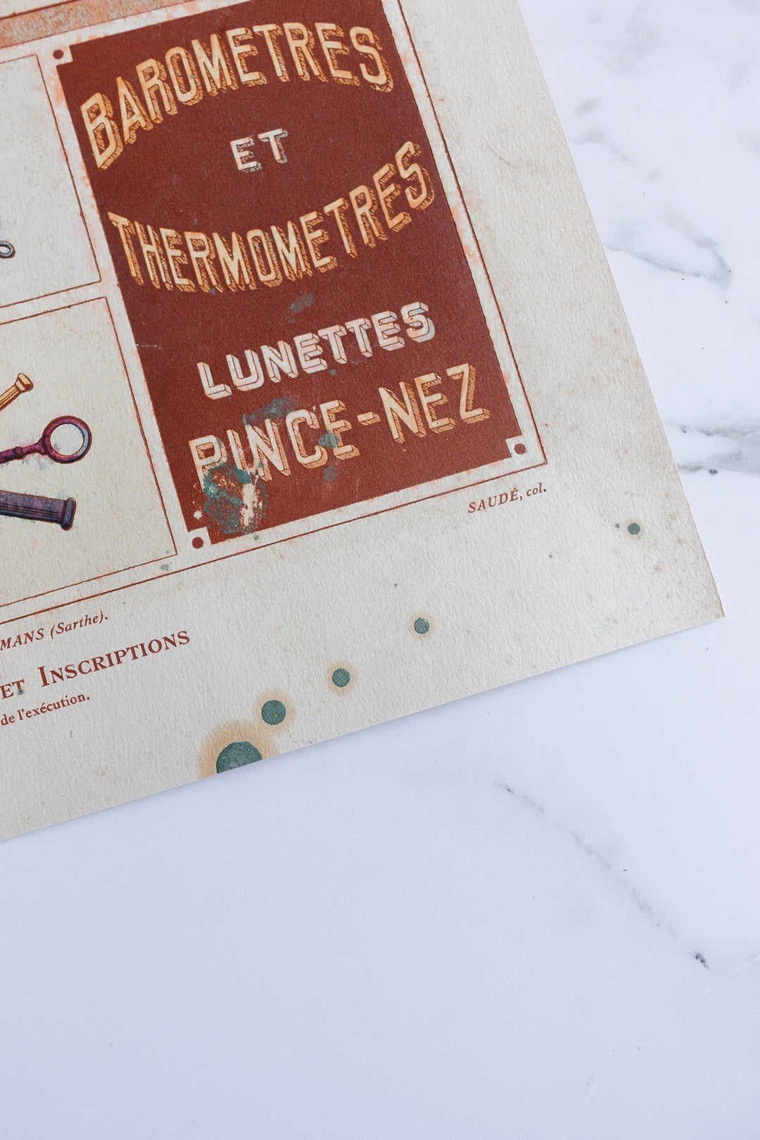 rare antique horlogerie pochoir plate from "la décoration pratique au pochoir"
