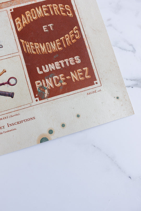 rare antique horlogerie pochoir plate from "la décoration pratique au pochoir"