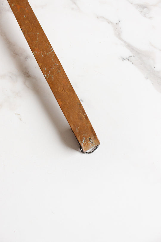 extra large turn of the century french hand forged copper ladle