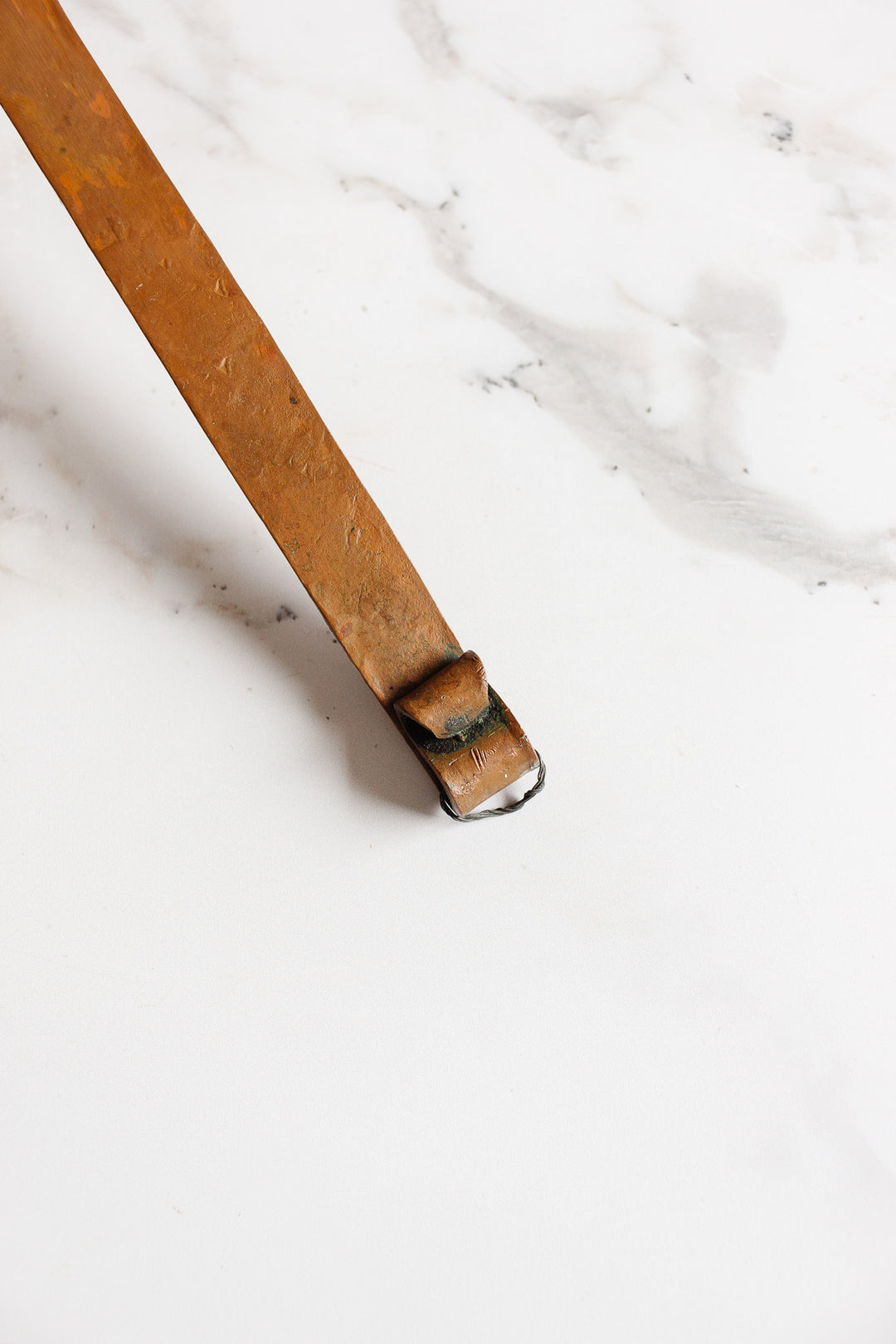extra large turn of the century french hand forged copper ladle