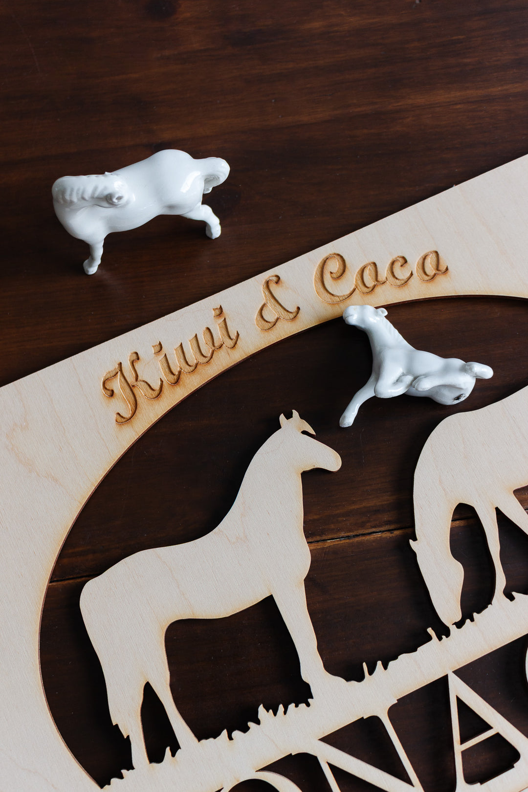 pair of vintage french white porcelain horse figurines
