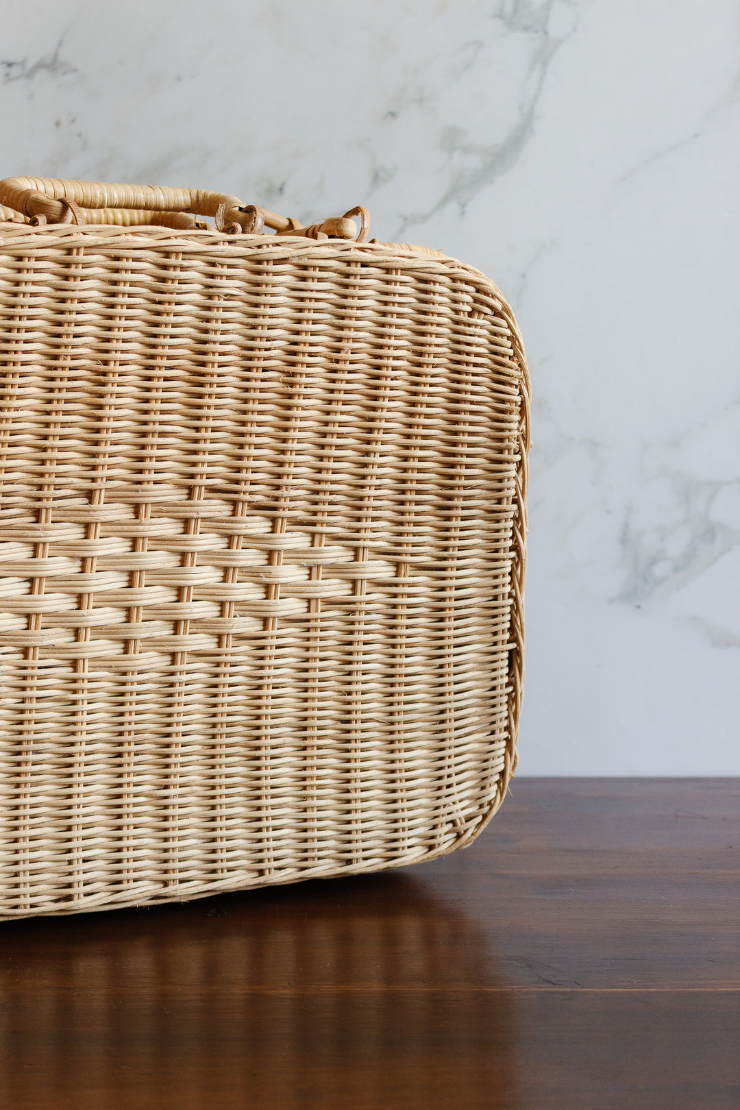 1970s french wicker picnic trunk