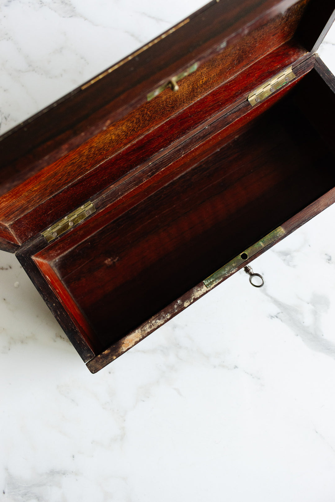 antique french wood and mother of pearl inlay "coffret à gants"