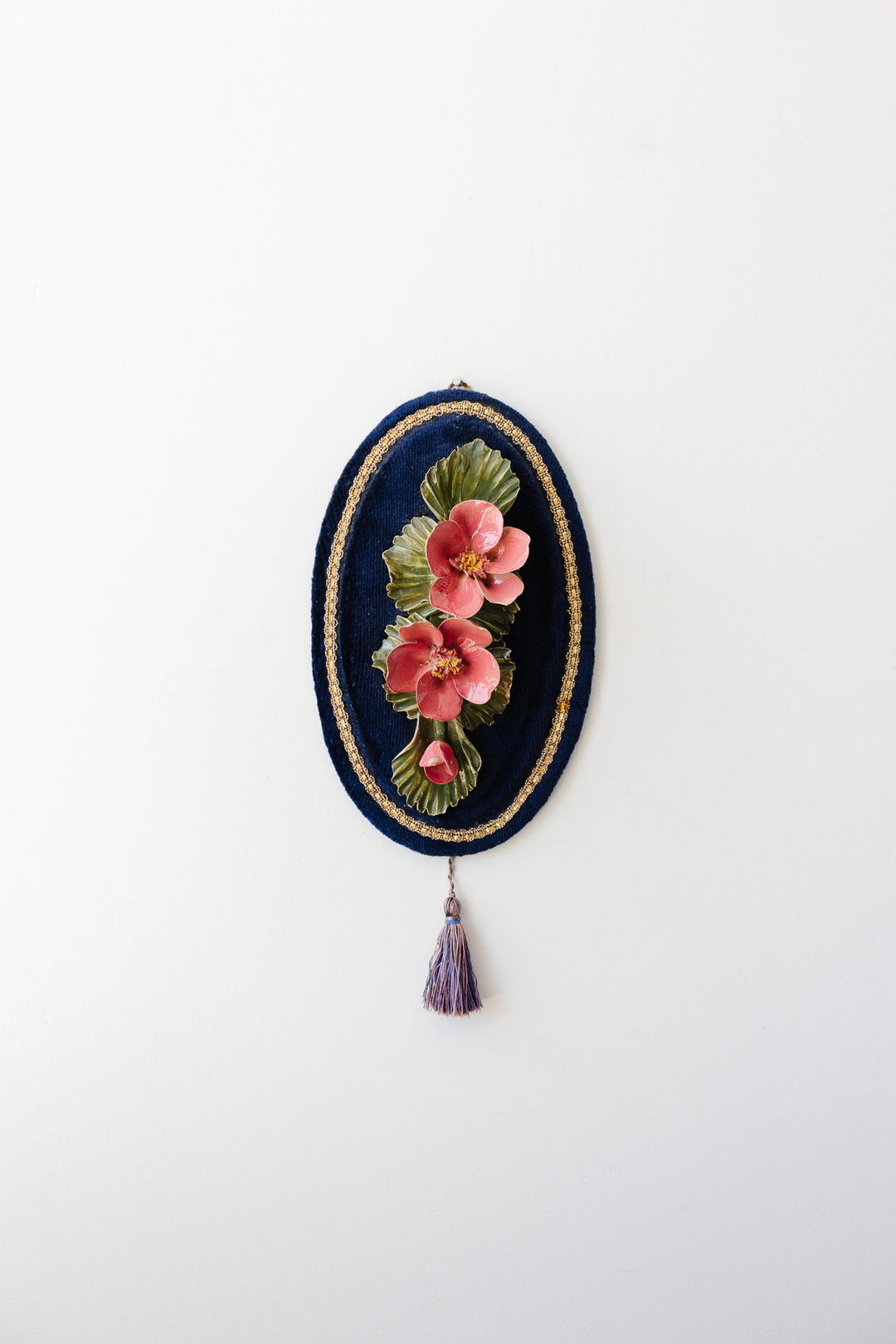 midcentury Italian Capodimonte porcelain flower hanging