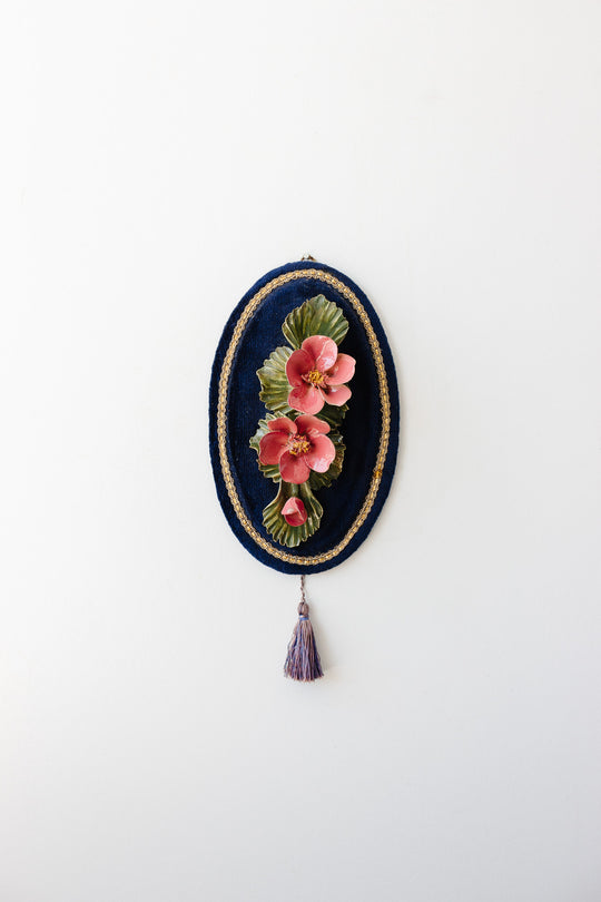 midcentury Italian Capodimonte porcelain flower hanging