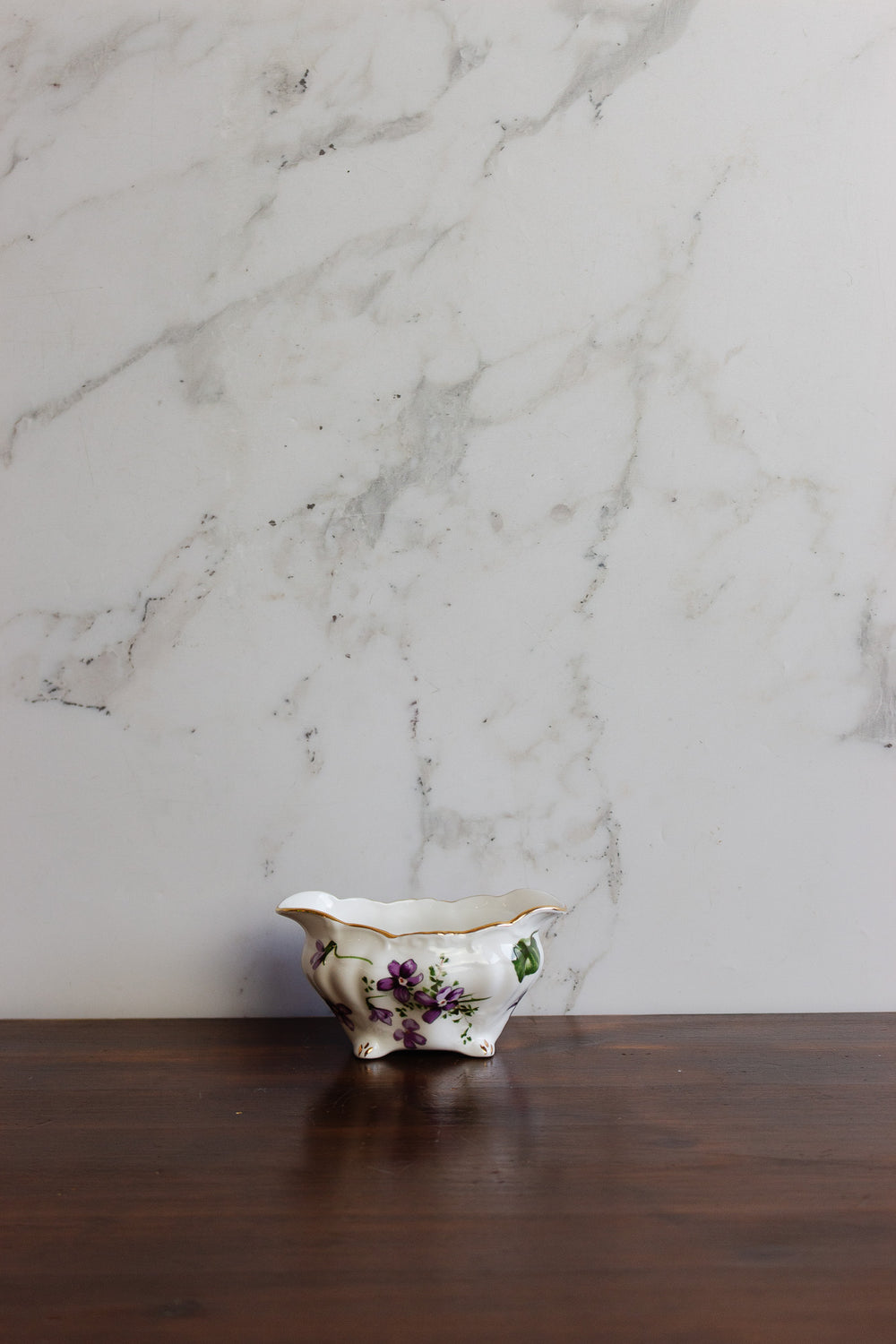 vintage english toothpick holder in "victorian violets" by Hammersley