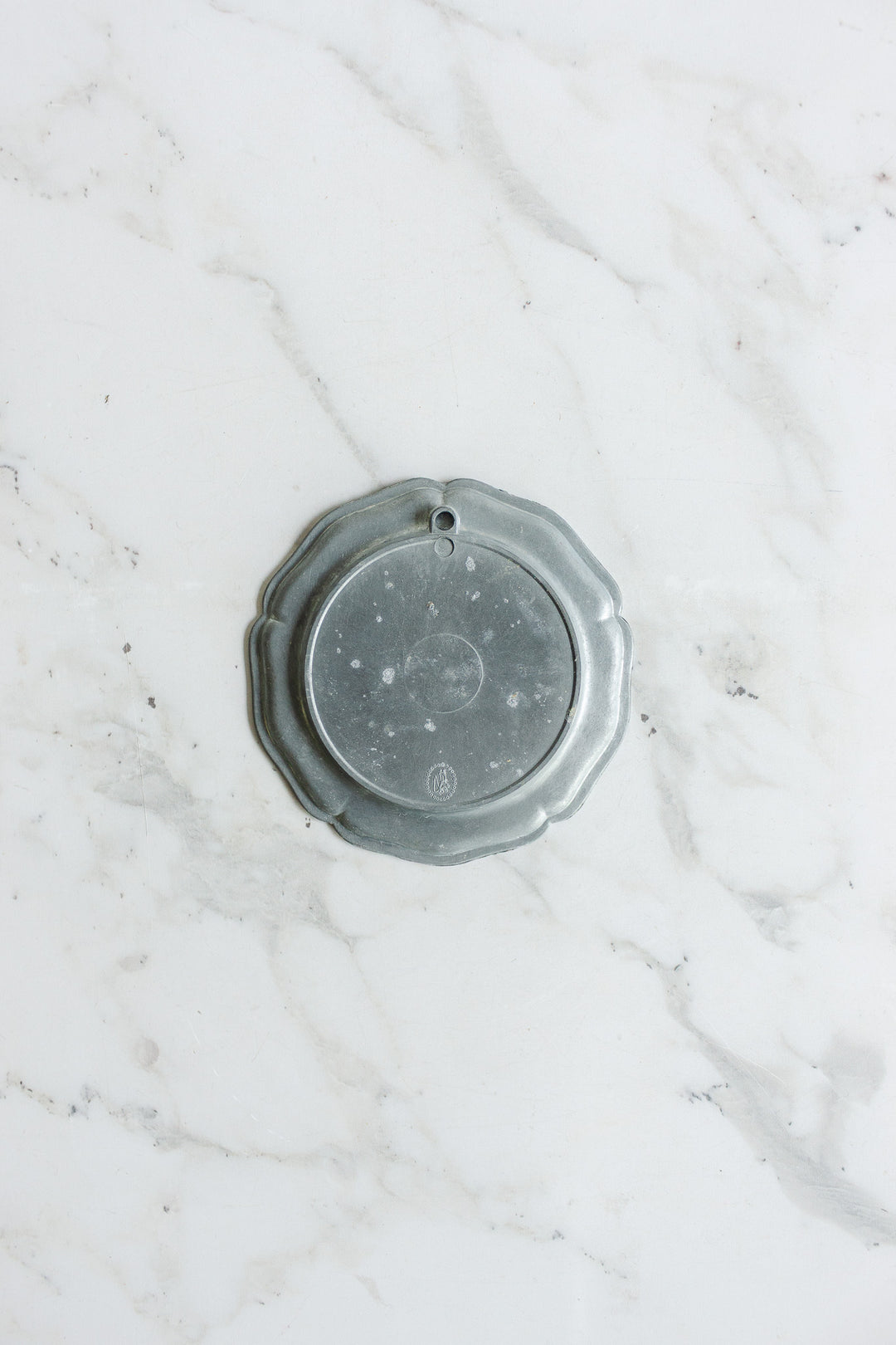 vintage german pewter and ceramic "sous bouteille" pair