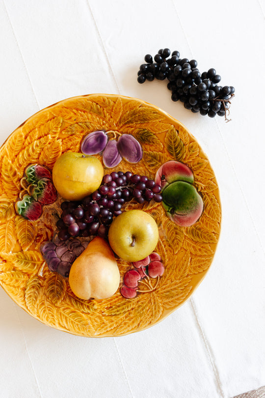antique french majolica sarreguemines fruit platter