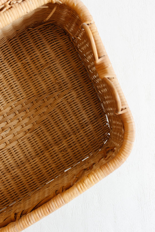 1970s french wicker picnic trunk