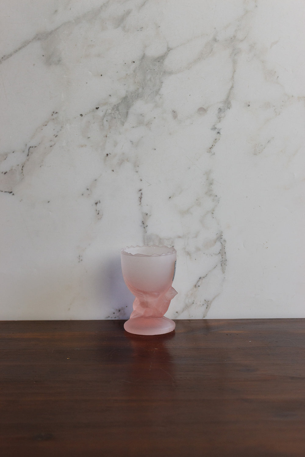 vintage cristallin italy frosted pink egg cup