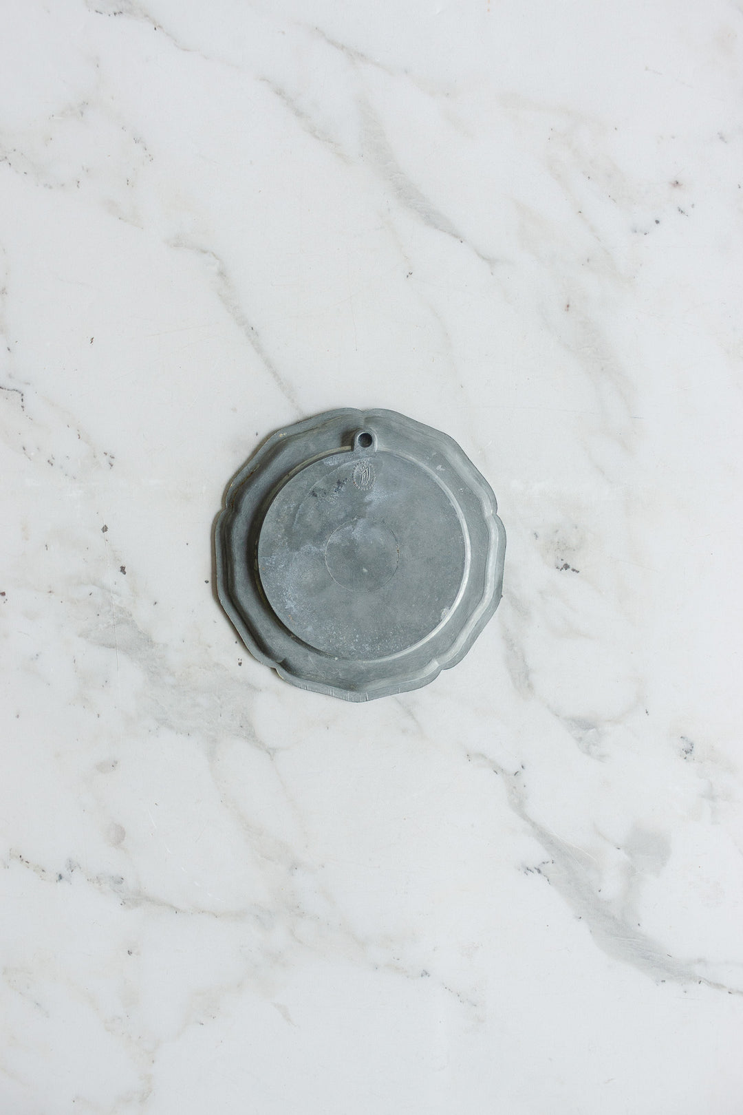 vintage german pewter and ceramic "sous bouteille" pair