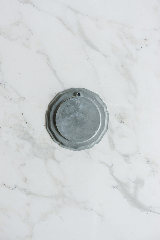 vintage german pewter and ceramic "sous bouteille" pair