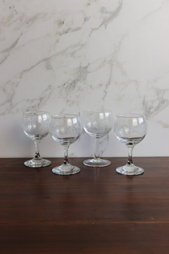 vintage french embossed glassware
