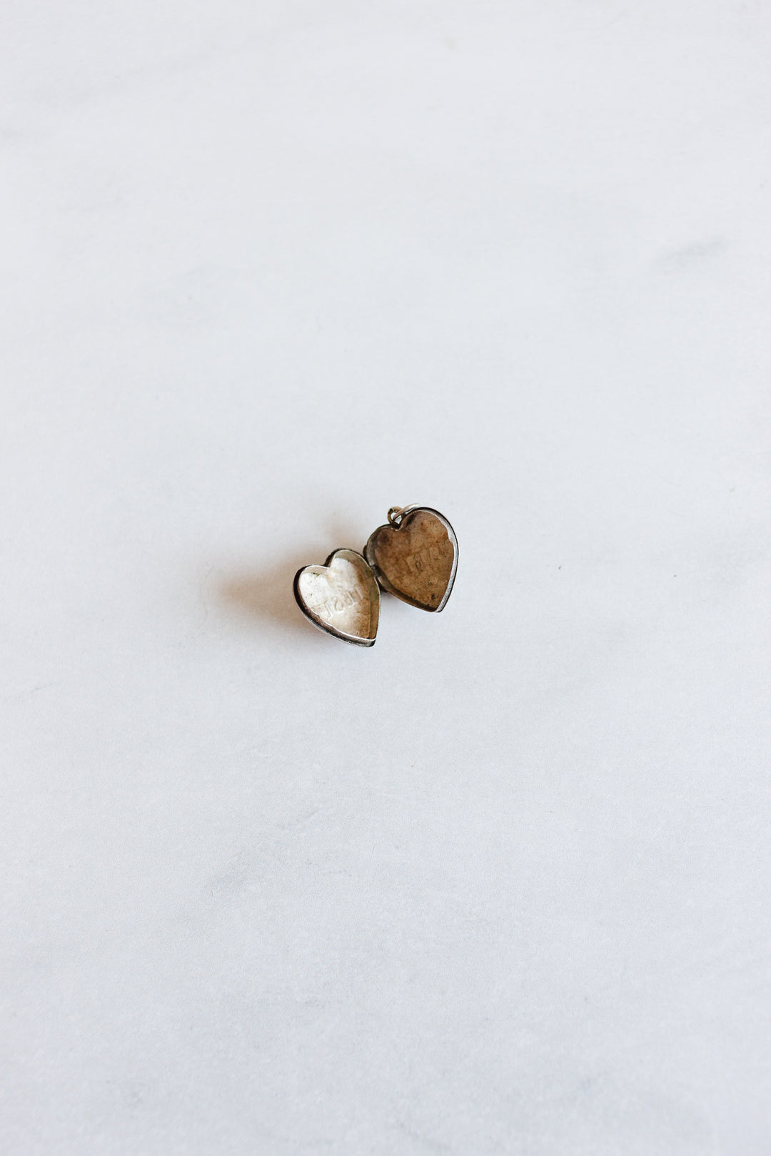 rare antique french “ex voto” solid silver coeur de marie pendant