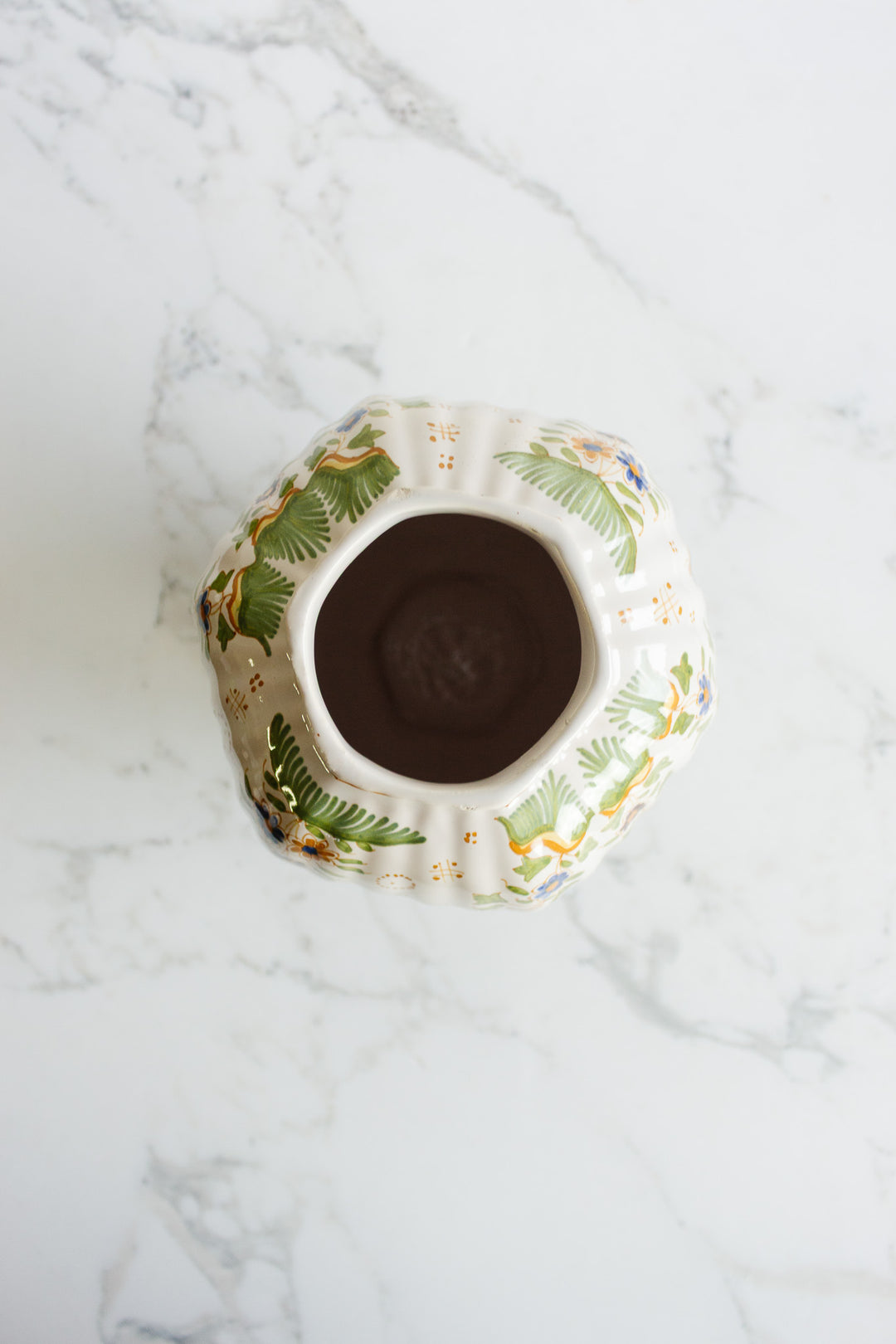 vintage french large moustiers lidded pharmacy urn