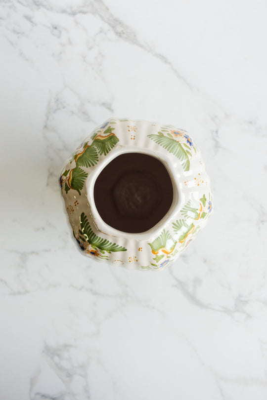 vintage french large moustiers lidded pharmacy urn