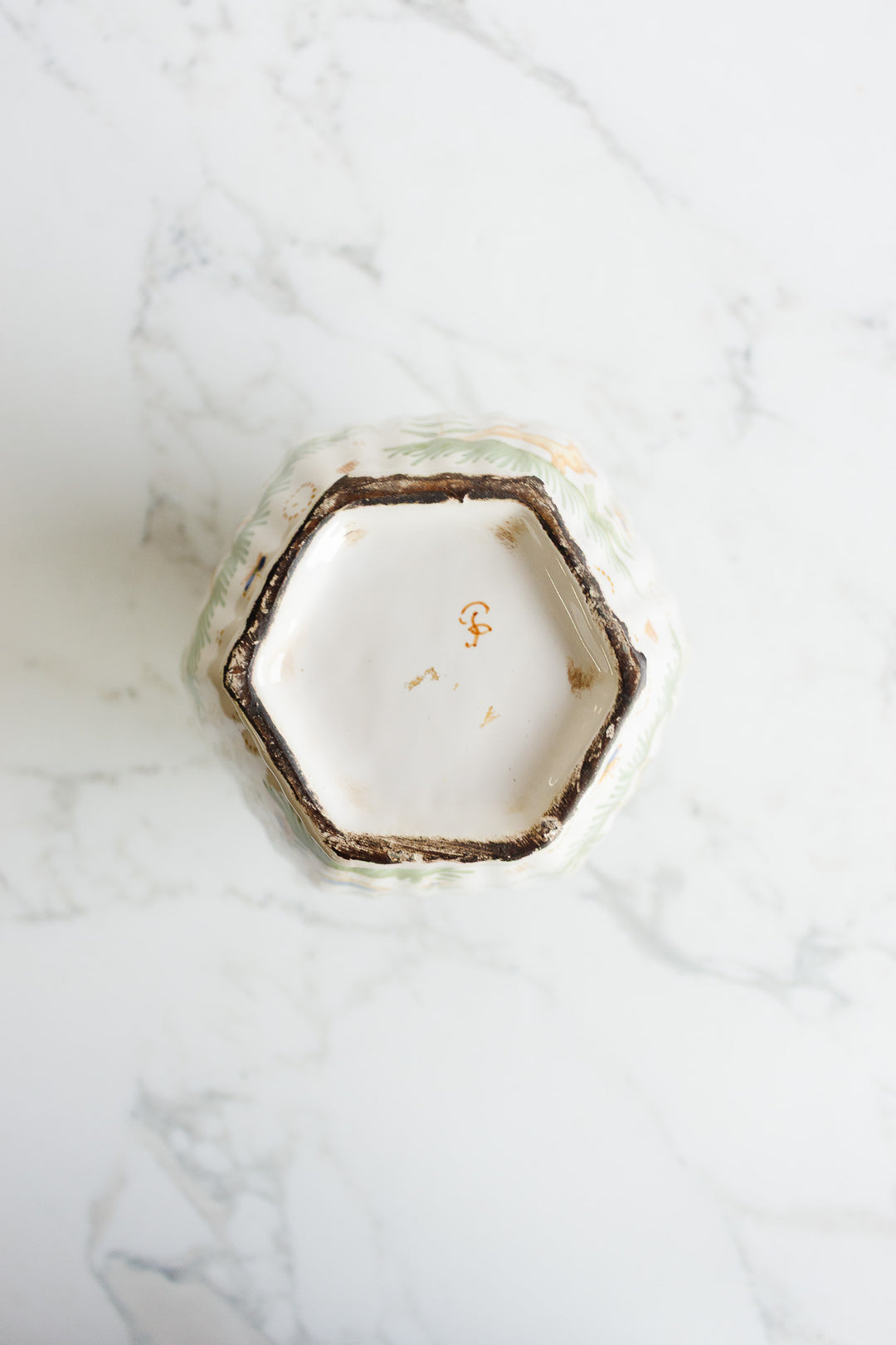 vintage french large moustiers lidded pharmacy urn