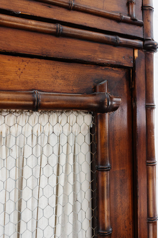 turn of the century French pine Chinoiserie armoire