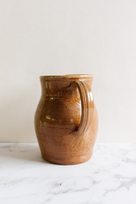 vintage french glazed stoneware pitcher