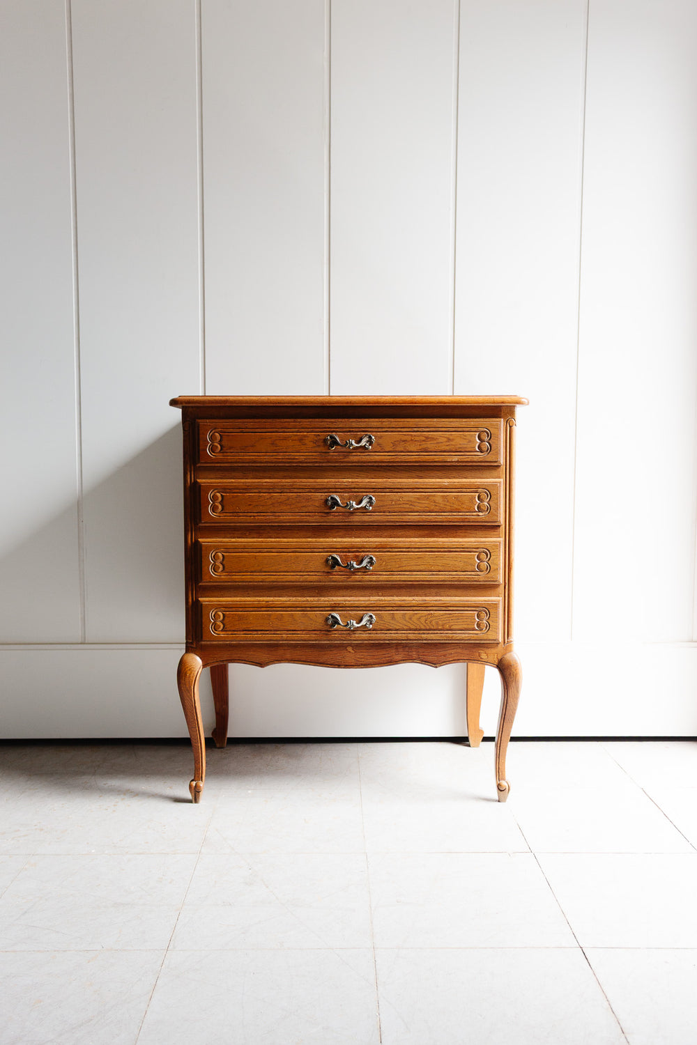 vintage french louis xiv oak chest of drawers