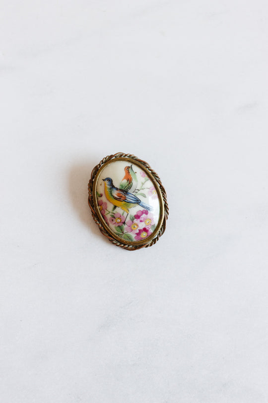 art nouveau french limoges porcelain brooch