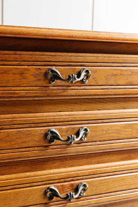 vintage french louis xiv oak chest of drawers
